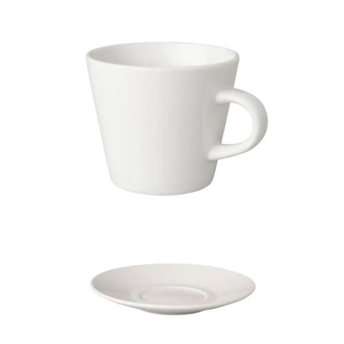 Kaffee Tasse und Untertasse Neo Budgetline weiß 19 cl. SET bedrucken