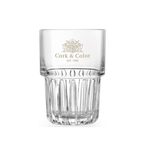 Einfarbiger KorkColor-Logo sichtbar auf der Vorderseite des Everest Longdrinkglas 26,5 cl. Einfarbiger KorkColor-Logo sichtbar auf der Vorderseite des Everest Longdrinkglas 26,5 cl.