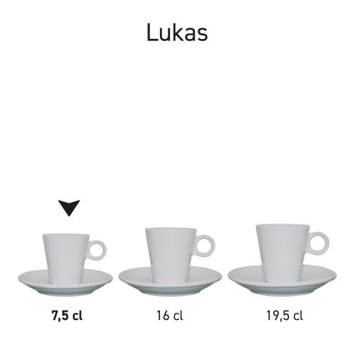 Lukas Espresso weiß 7.5 cl. SET bedrucken