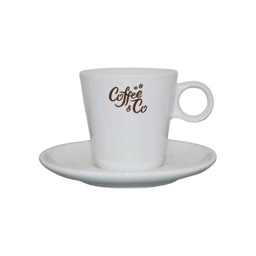 Lukas Kaffee weiß 16 cl. Set mit dem einfarbigen Logoaufdruck von CoffeeCo auf der Vorderseite. Lukas Kaffee weiß 16 cl. Set mit dem einfarbigen Logoaufdruck von CoffeeCo auf der Vorderseite.