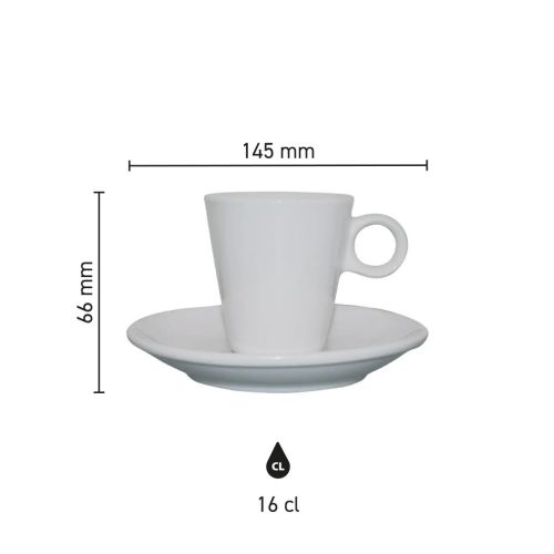 Infografik mit den Produktabmessungen des Lukas Kaffee weiß 16 cl. Set Infografik mit den Produktabmessungen des Lukas Kaffee weiß 16 cl. Set