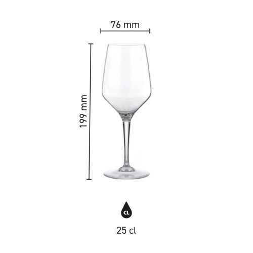 Die Infografik zeigt die genauen Abmessungen des Mencia Weinglas 25 cl. in Millimetern. Die Infografik zeigt die genauen Abmessungen des Mencia Weinglas 25 cl. in Millimetern.