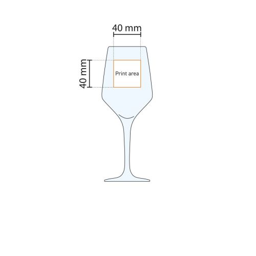 Die Druckfläche des Mencia Weinglas 31 cl. ist in einer technischen Arbeitszeichnung dargestellt. Die Druckfläche des Mencia Weinglas 31 cl. ist in einer technischen Arbeitszeichnung dargestellt.