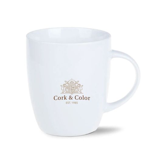 Mini Specta Tasse 28 cl. mit mehrfarbigem CorkColor Logo auf der glatten Porzellanoberfläche. Mini Specta Tasse 28 cl. mit mehrfarbigem CorkColor Logo auf der glatten Porzellanoberfläche.
