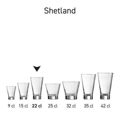 Serienbild mehrerer Shetland-Gläser, die nebeneinander präsentiert werden. Serienbild mehrerer Shetland-Gläser, die nebeneinander präsentiert werden.