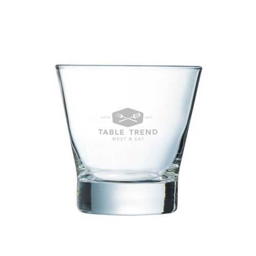 Gravur des TableTrend-Logos auf der Vorderseite des Shetland 32 cl. Glas.
