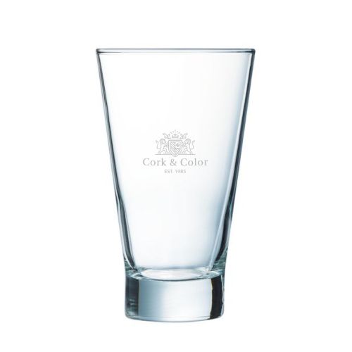 Gravur des CorkColor-Logos auf der Vorderseite des Shetland Glas 35 cl.