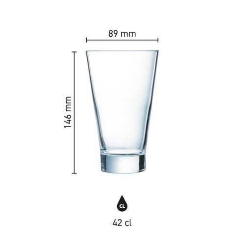 Die Infografik zeigt die Abmessungen des Glases Shetland Glas 42 cl. in Millimetern. Die Infografik zeigt die Abmessungen des Glases Shetland Glas 42 cl. in Millimetern.