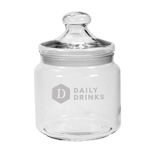 Bonbonglas 1,5-Liter mit eingraviertem DailyDrinks-Logo auf der Vorderseite. Bonbonglas 1,5-Liter mit eingraviertem DailyDrinks-Logo auf der Vorderseite.