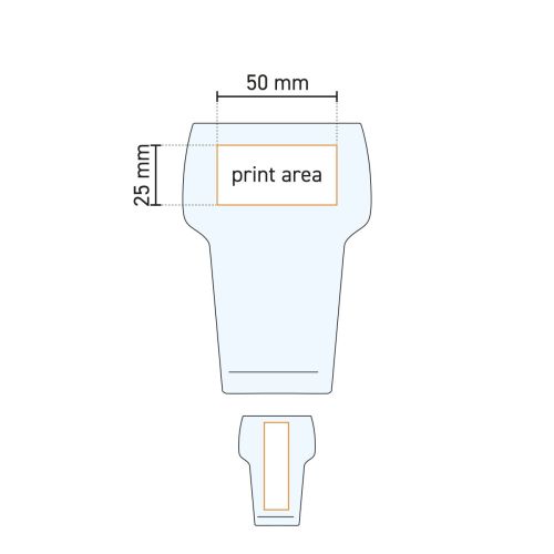 Technische Infografik des Stapelglas Groß 28 cl. mit Angabe von Höhe und Durchmesser.