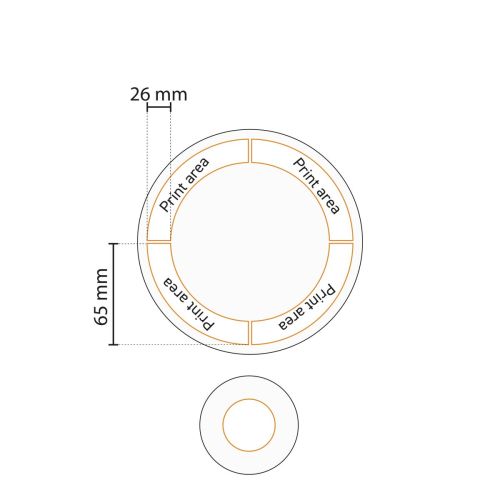 Technische Arbeitszeichnung der Druckfläche auf dem Steak Teller Palmer White Delight Oval 30 cm. mit Positionierung des Logos. Technische Arbeitszeichnung der Druckfläche auf dem Steak Teller Palmer White Delight Oval 30 cm. mit Positionierung des Logos.