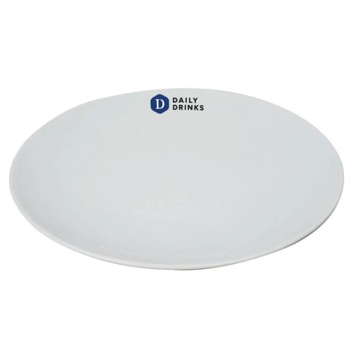 Steak Teller Palmer White Delight Oval 30 cm. mit mehrfarbigem DailyDrinks-Logo auf der Oberseite. Steak Teller Palmer White Delight Oval 30 cm. mit mehrfarbigem DailyDrinks-Logo auf der Oberseite.