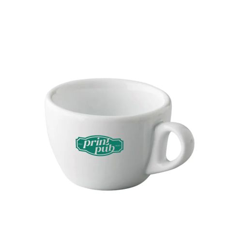Einfarbiges PrintPub-Logo auf der Vorderseite der Porzellan-Kaffeetasse 15 cl. Einfarbiges PrintPub-Logo auf der Vorderseite der Porzellan-Kaffeetasse 15 cl.