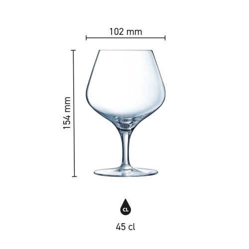 Infografik mit den Produktabmessungen des Cognacglases Sublym 35 cl. inklusive Kelch und Fuß. Infografik mit den Produktabmessungen des Cognacglases Sublym 35 cl. inklusive Kelch und Fuß.