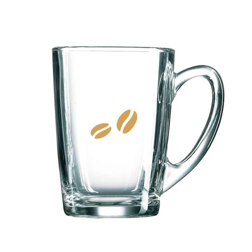 Großes Teeglas 32 cl. bedruckt mit einfarbigem CoffeeCo-Logo auf der Vorderseite des transparenten Glases. Großes Teeglas 32 cl. bedruckt mit einfarbigem CoffeeCo-Logo auf der Vorderseite des transparenten Glases.