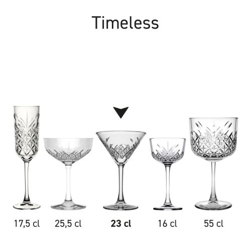 Das Serienarrangement zeigt mehrere Gläser aus der Timeless-Serie. Das Serienarrangement zeigt mehrere Gläser aus der Timeless-Serie.