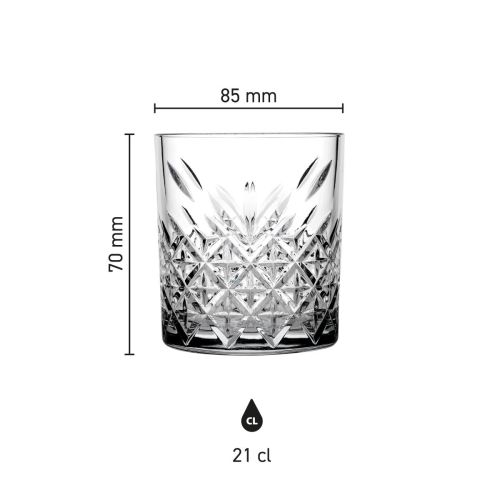 Infografik mit Höhe und Durchmesser des Timeless Whisky Glass 21 cl. Infografik mit Höhe und Durchmesser des Timeless Whisky Glass 21 cl.