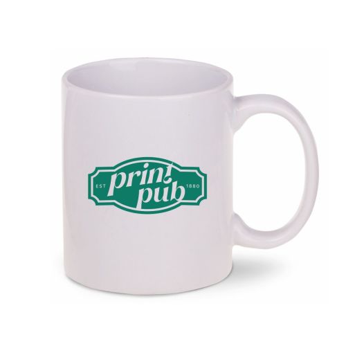 Tomek Tasse 30 cl. aus Porzellan mit einfarbigem PrintPub Logo auf der Vorderseite des Bechers.