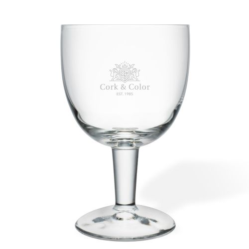 TrappistenGlas 33 cl. mit feiner Gravur des CorkColor-Logos auf der Vorderseite.