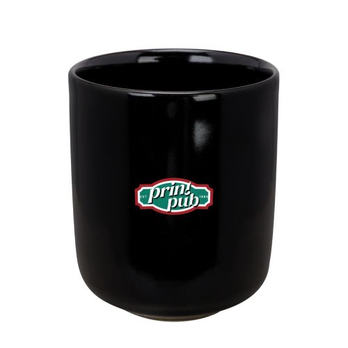 Mehrfarbiges PrintPub Logo auf der Vorderseite der Venus Tasse 35 cl. Porzellan ohne Henkel.