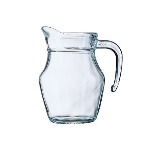 Vorderansicht der transparenten Glaskanne Broc Arc 0,5 Liter mit zylindrischer Form.