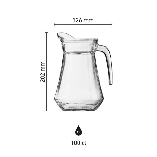 Die Infografik zeigt Höhe, Durchmesser und Fassungsvermögen der Wasserkrug Broc Arc 1,0- Liter. Die Infografik zeigt Höhe, Durchmesser und Fassungsvermögen der Wasserkrug Broc Arc 1,0- Liter.