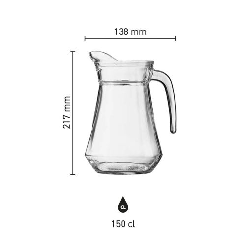 Die Grafik zeigt Höhe, Durchmesser und Fassungsvermögen der Wasserkrug Broc Arc 1,3 Liter. Die Grafik zeigt Höhe, Durchmesser und Fassungsvermögen der Wasserkrug Broc Arc 1,3 Liter.