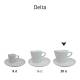 Delta Cappuccino 20 cl. SET mit Druck