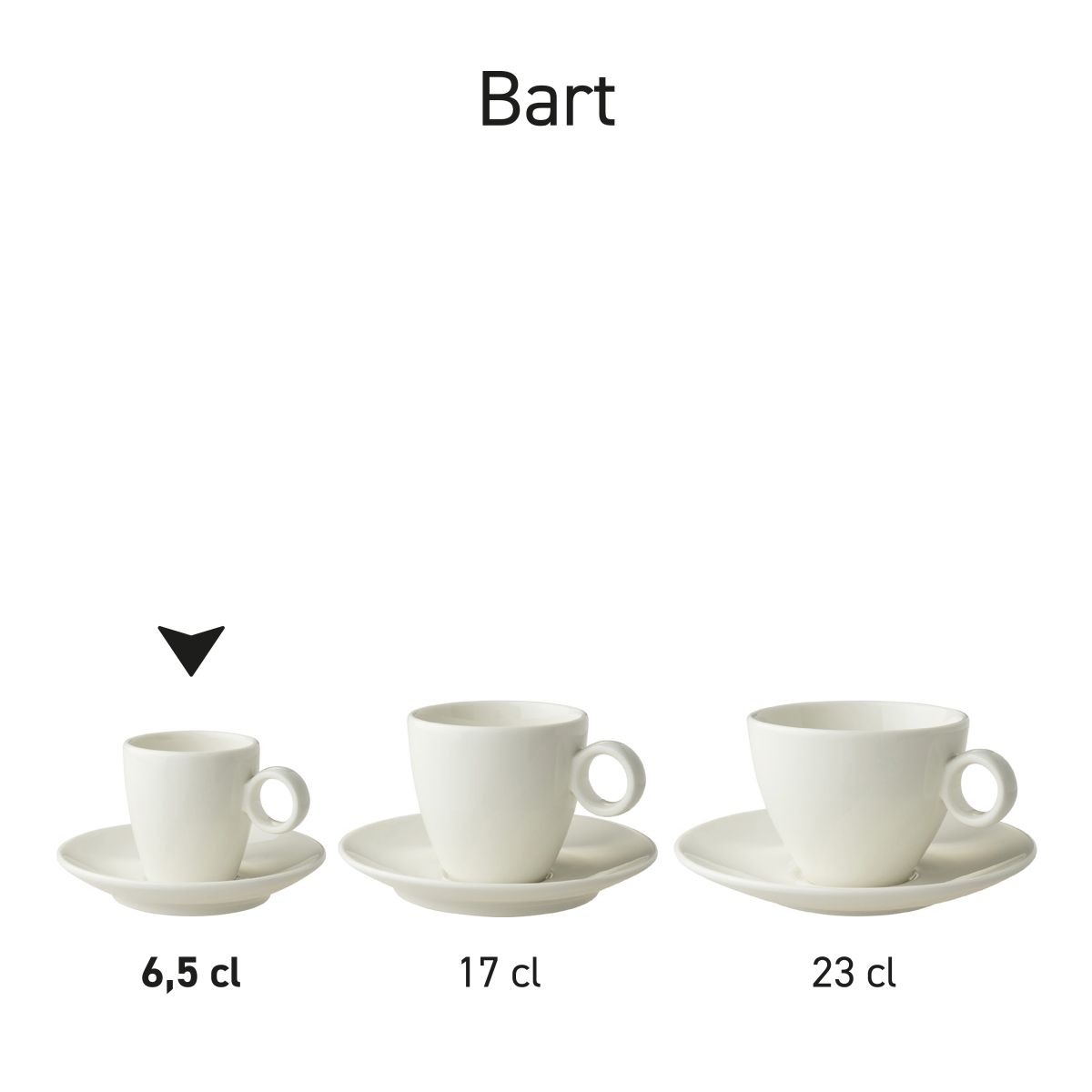 Serie Bart Espresso Porzellansets aus einer kompletten Produktlinie.