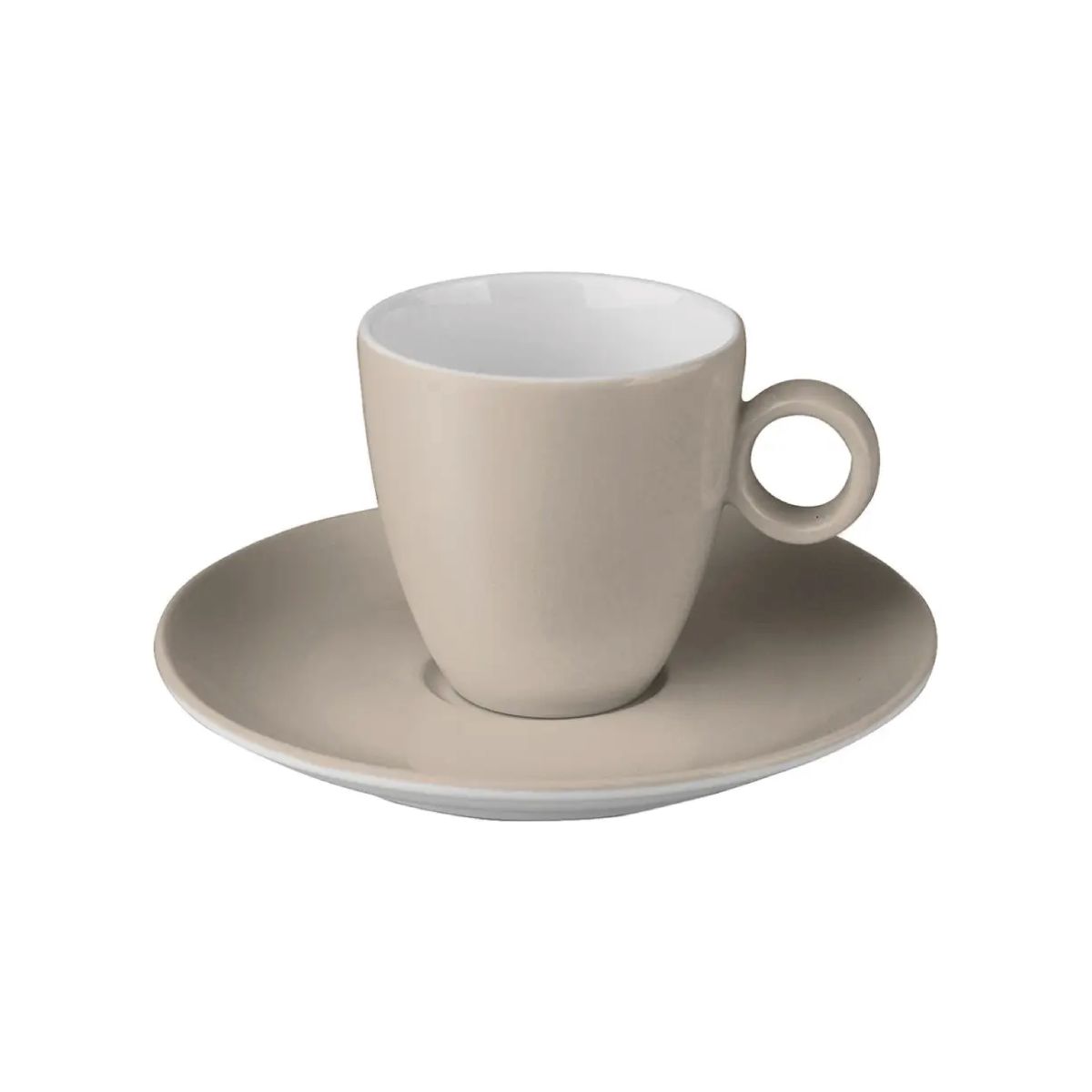 Bart Kaffeetasse mit Untertasse 17 cl in Braun, Tasse und Untertasse aus Porzellan für Kaffee