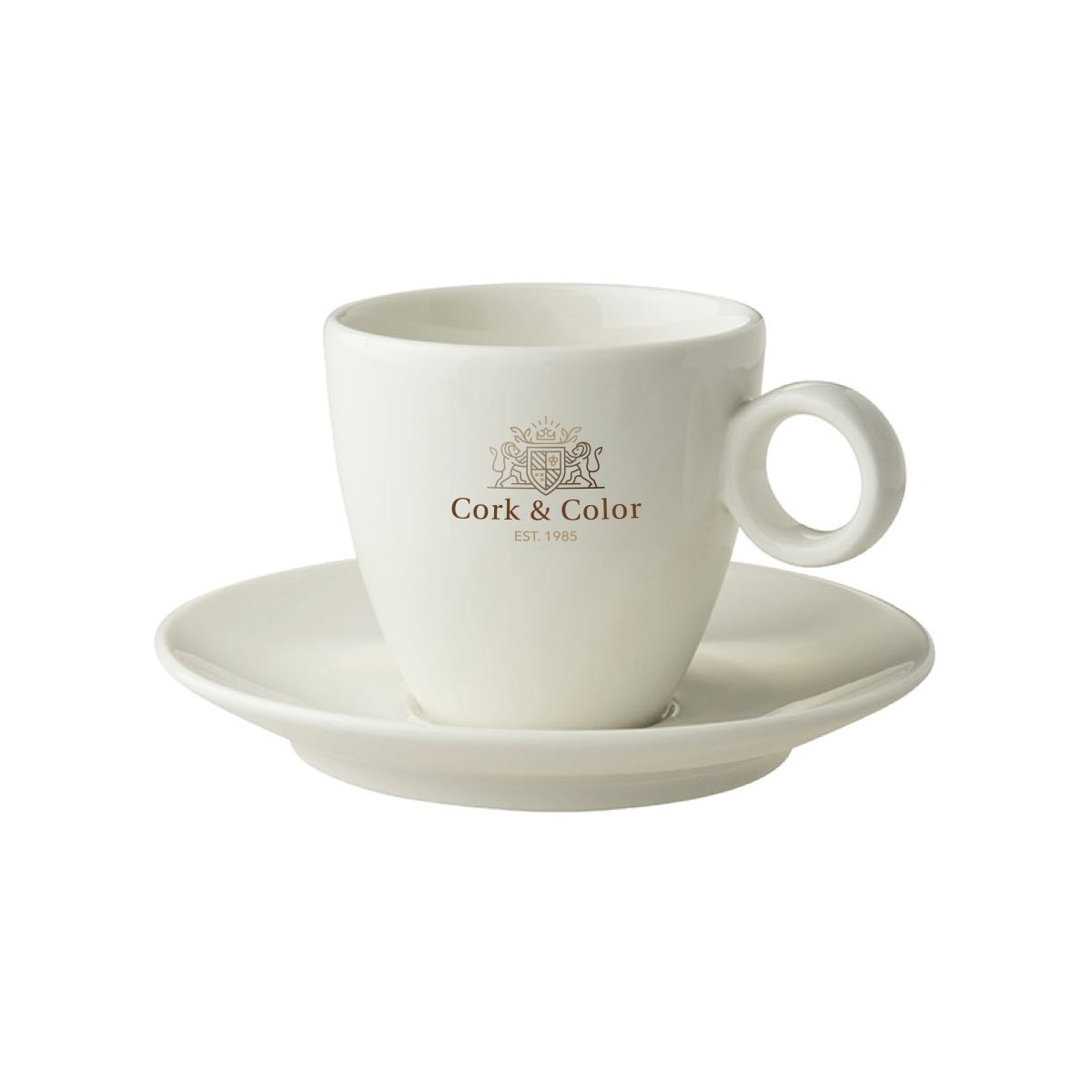 Vorderseite von Bart Coffee 17 cl. SET mit vollfarbigem CorkColor-Logo.