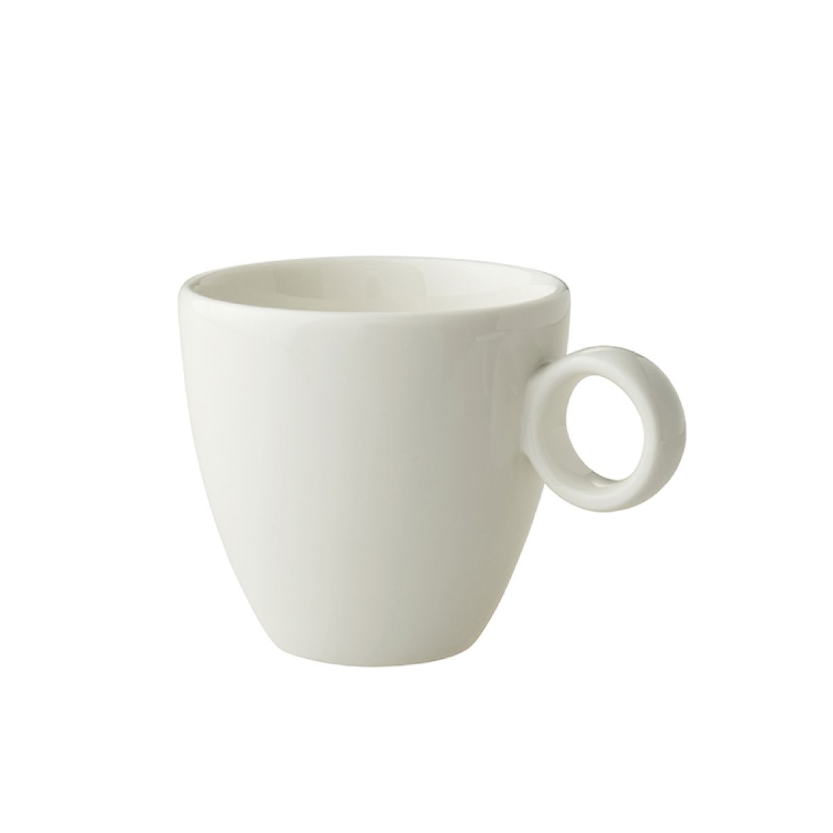White Bart Kaffeetasse 17 cl aus Porzellan, Vorderansicht mit klassischer runder Form und glatter Oberfläche. White Bart Kaffeetasse 17 cl aus Porzellan, Vorderansicht mit klassischer runder Form und glatter Oberfläche.