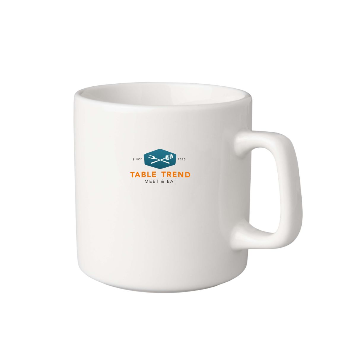 Budgetline Tasse 20 cl Brabant aus Porzellan mit TableTrend Logo in mehreren Farben auf der Vorderseite.