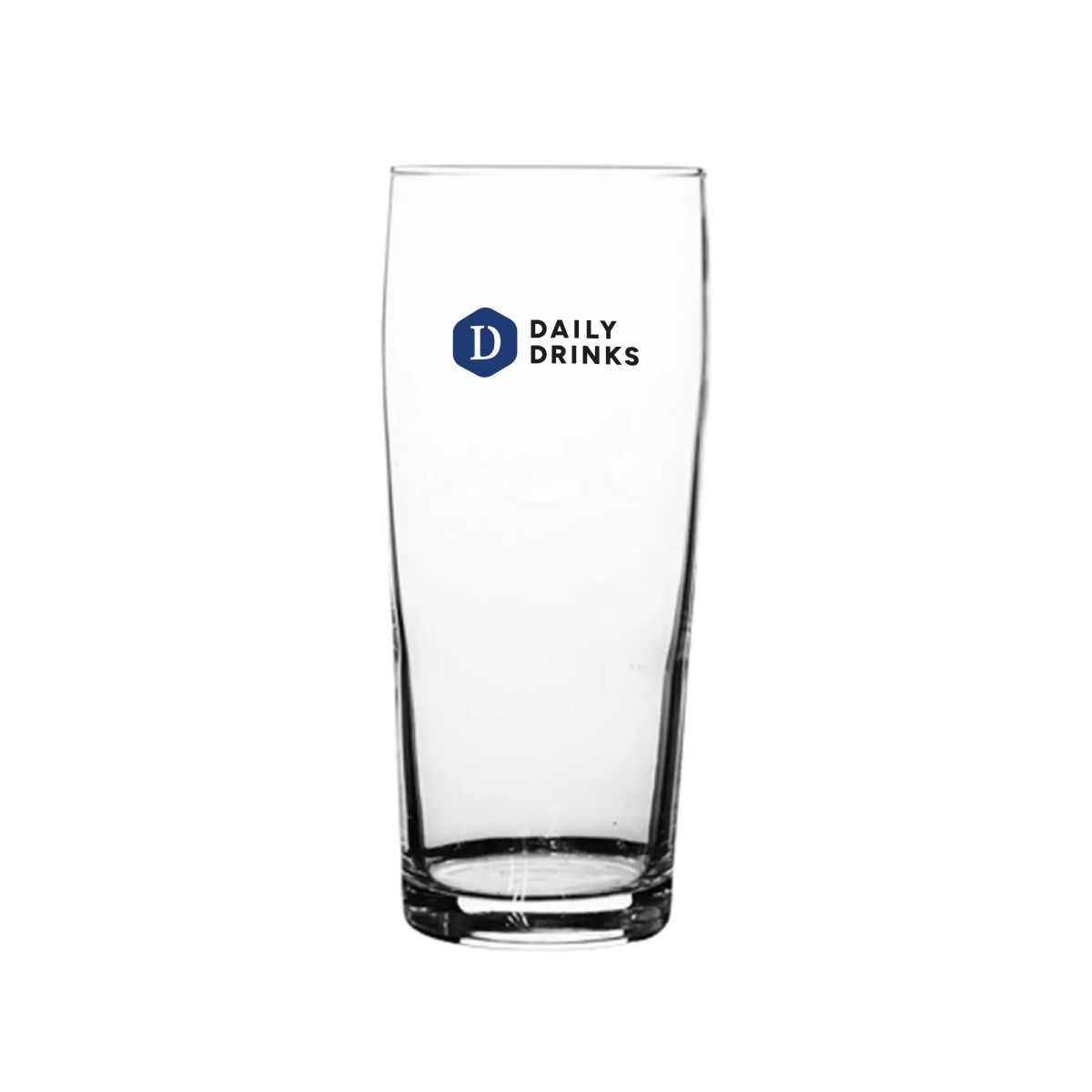 Bierglas Willibecher 18 cl. mit aufgedrucktem DailyDrinks-Logo in mehreren Farben auf der Vorderseite.