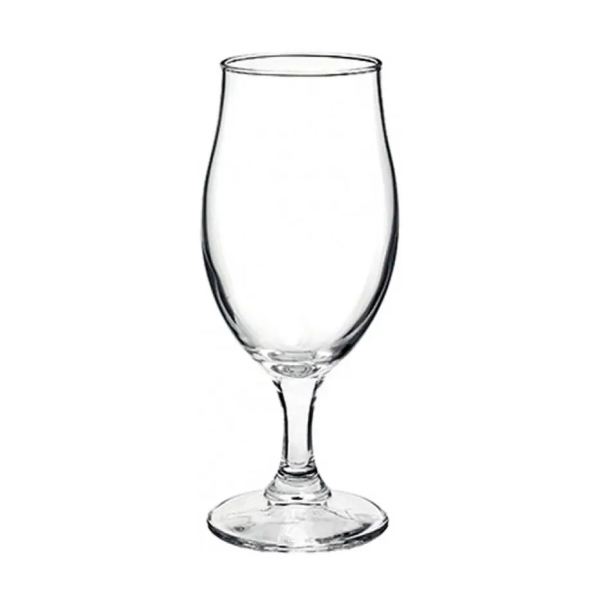 Vorderansicht eines transparenten Bierglas Executive 38 cl. mit klassischem schlanken Design.