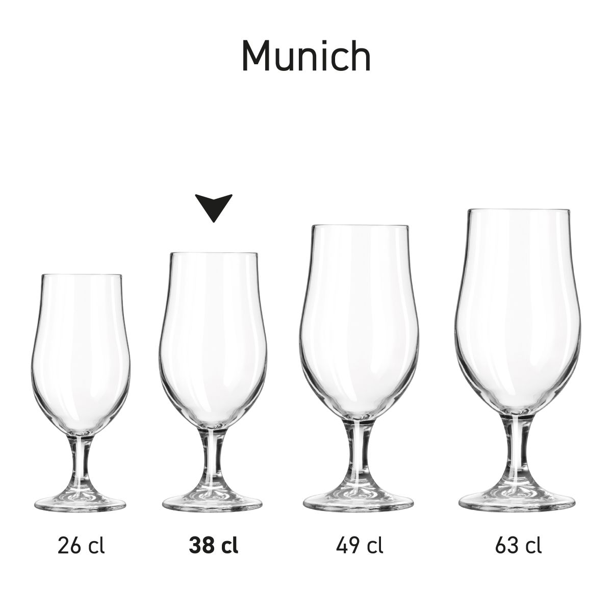 Biergläser Munich 38 cl. Als Teil eines Serienarrangements.