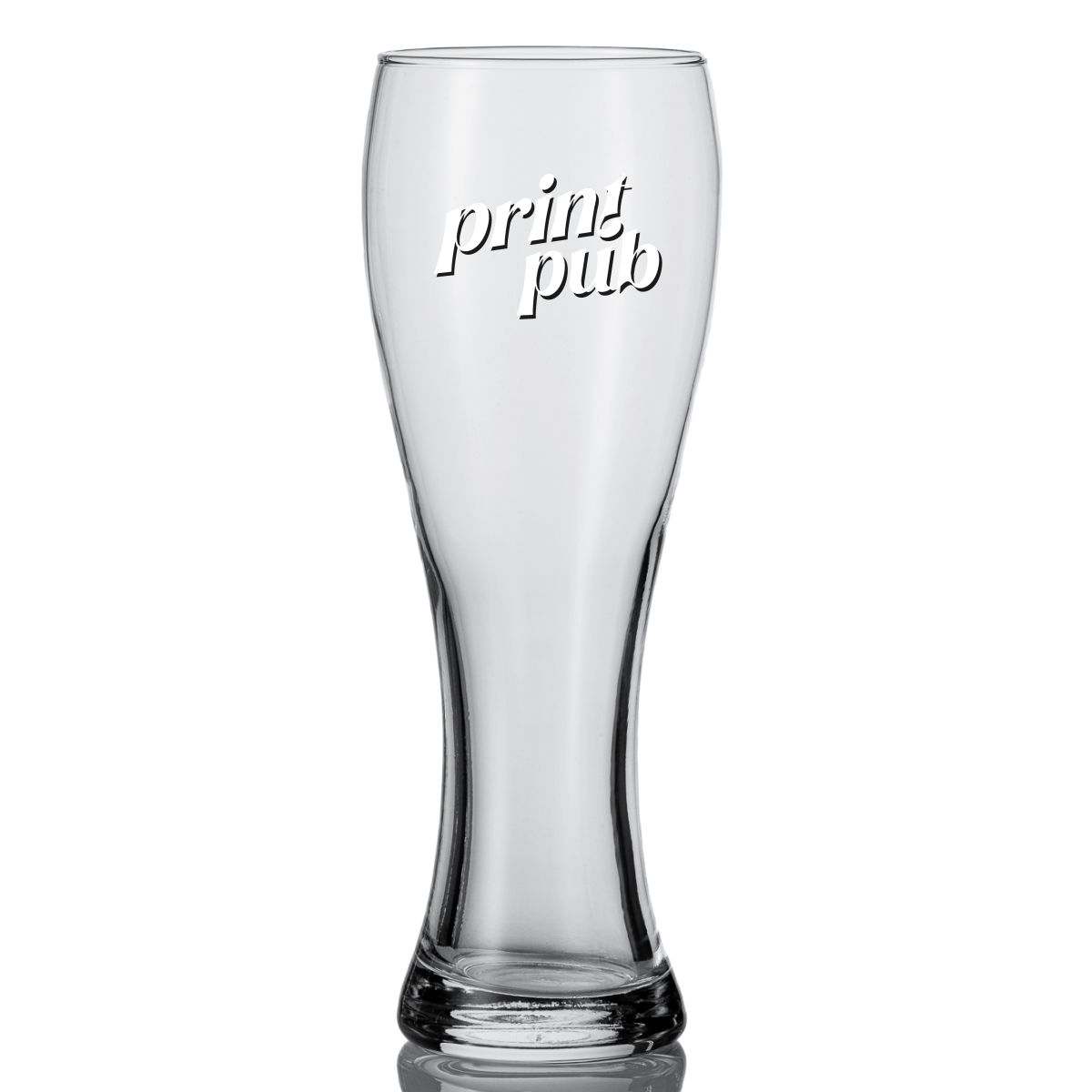 Bierglas Pantheon 50 cl. TAPMAAT Glas mit mehrfarbigem PrintPub Logo auf der Vorderseite.