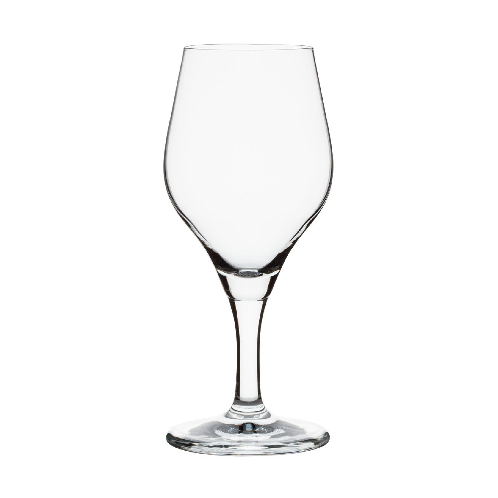 Vorderansicht des Bierglases Ronceva 40 cl. mit Fuß, hergestellt aus Klarglas. Vorderansicht des Bierglases Ronceva 40 cl. mit Fuß, hergestellt aus Klarglas.