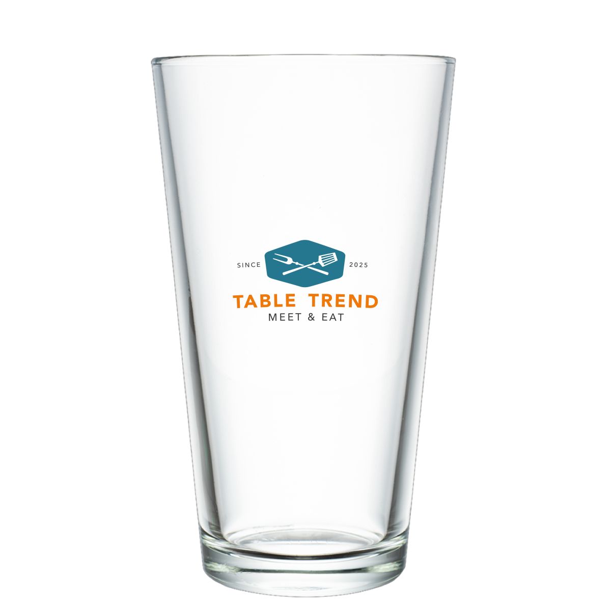 Bierglas Vase 47 cl. mit mehrfarbigem TableTrend-Logo auf der Vorderseite, dicht bedruckt.