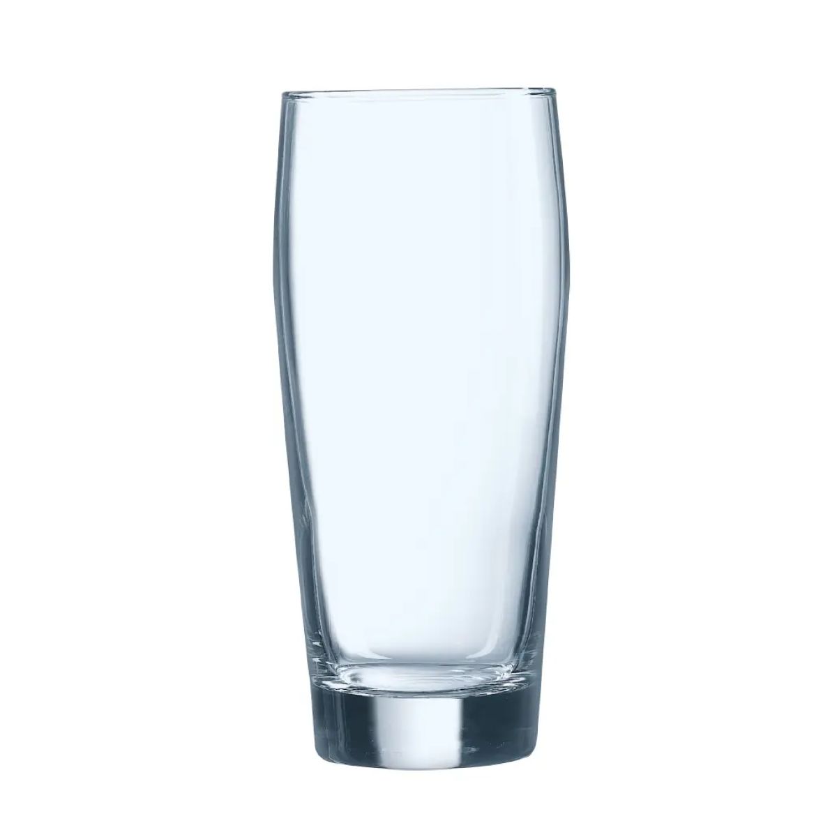 Vorderansicht des Bierglas Willy 33 cl. Gastlichkeitsglas mit leicht gewölbtem Kelch und kurzem Stiel. Vorderansicht des Bierglas Willy 33 cl. Gastlichkeitsglas mit leicht gewölbtem Kelch und kurzem Stiel.