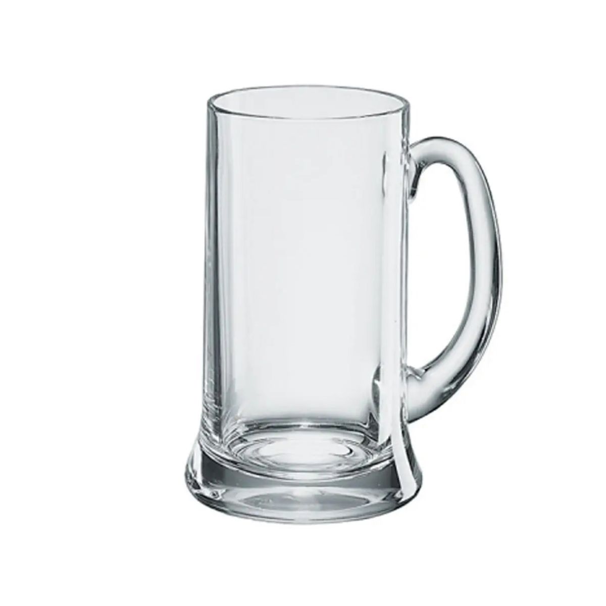 Vorderansicht des Bierkrugs Icon 50 cl, Schankglas mit robustem Henkel und gerader Form.