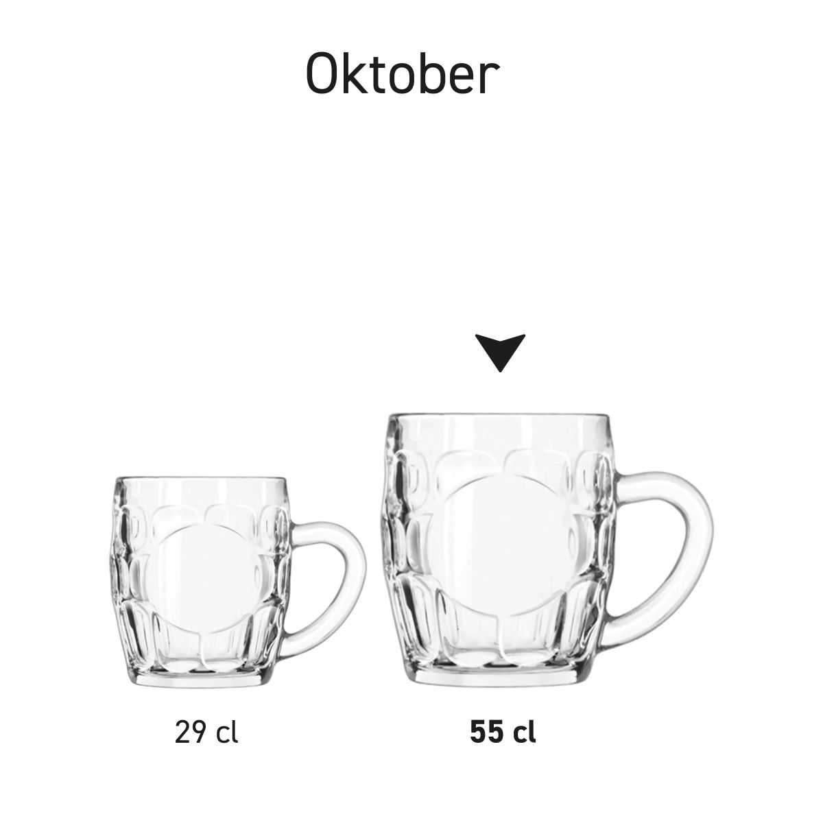 Übersicht über mehrere Bierkrüge im Oktober als Teil der Oktoberserie....