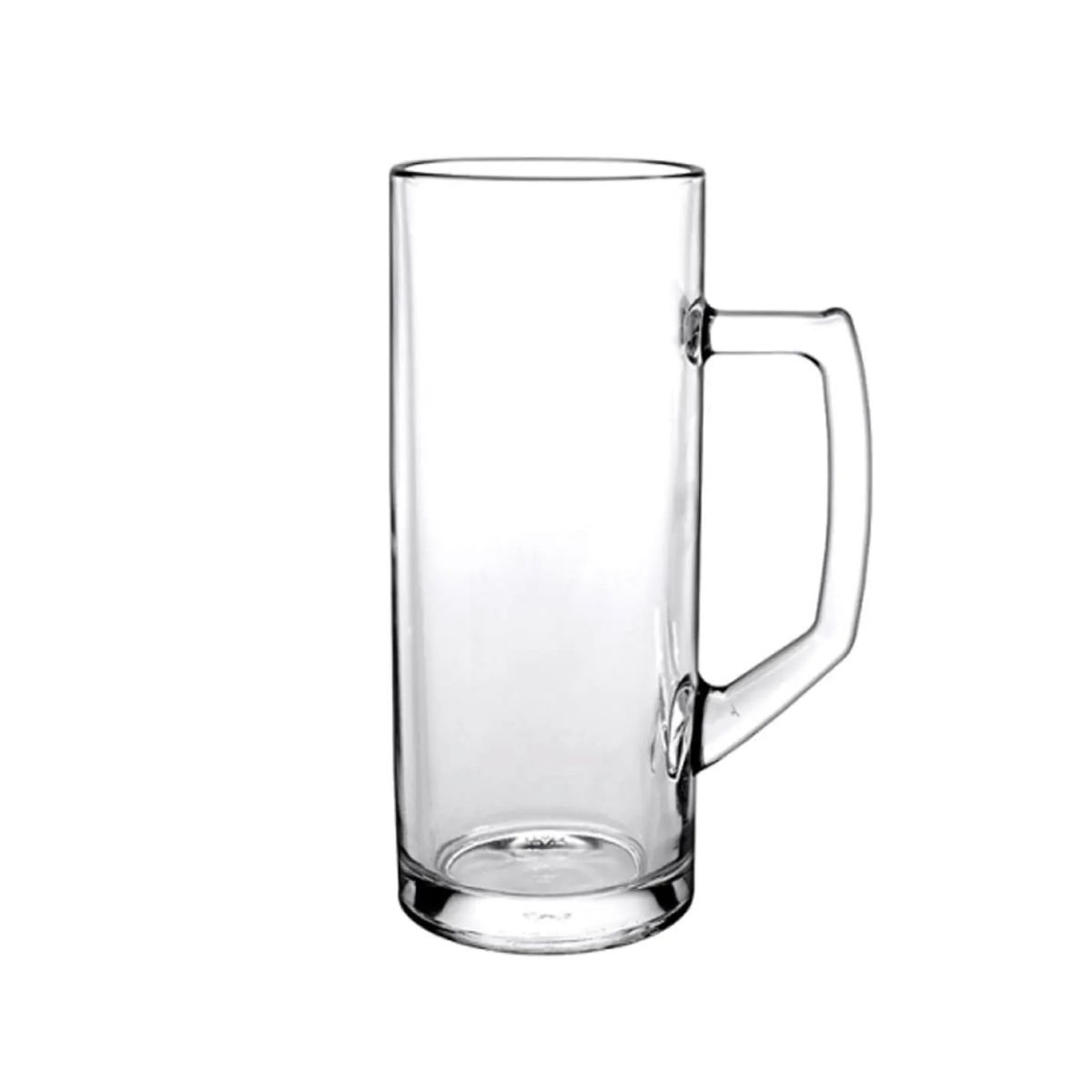 Vorderansicht des Bierkrug Reno 50 cl. klares Schankglas mit klassischem Henkel. Vorderansicht des Bierkrug Reno 50 cl. klares Schankglas mit klassischem Henkel.