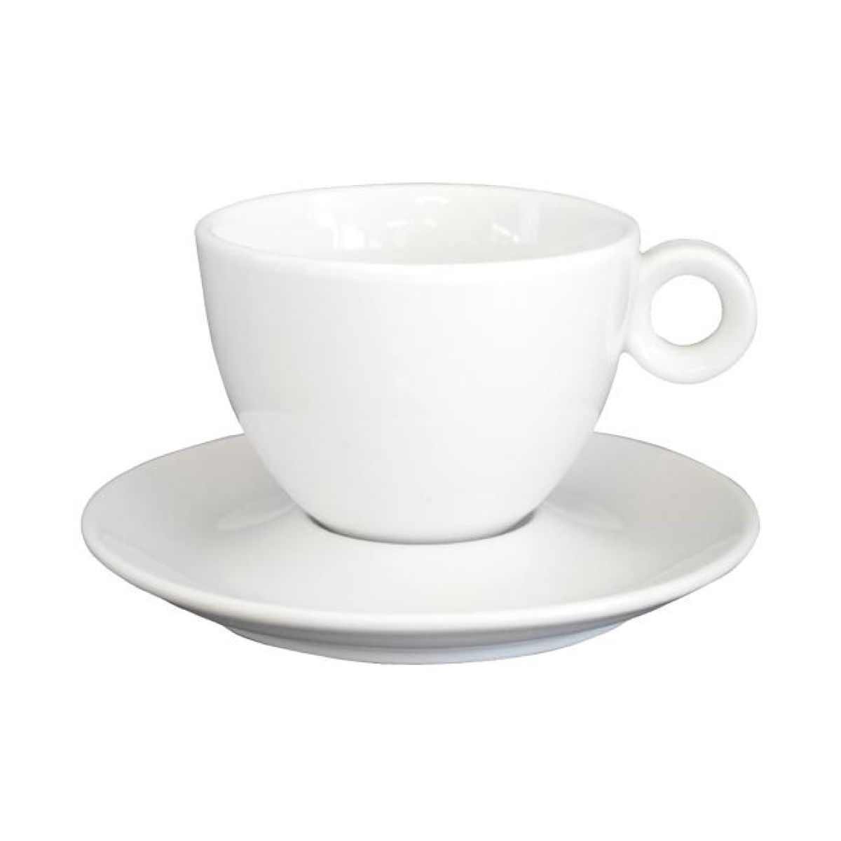 Vorderansicht von Bola Cappuccino weiß 20 cl. Set aus Porzellan, mit runder Form.