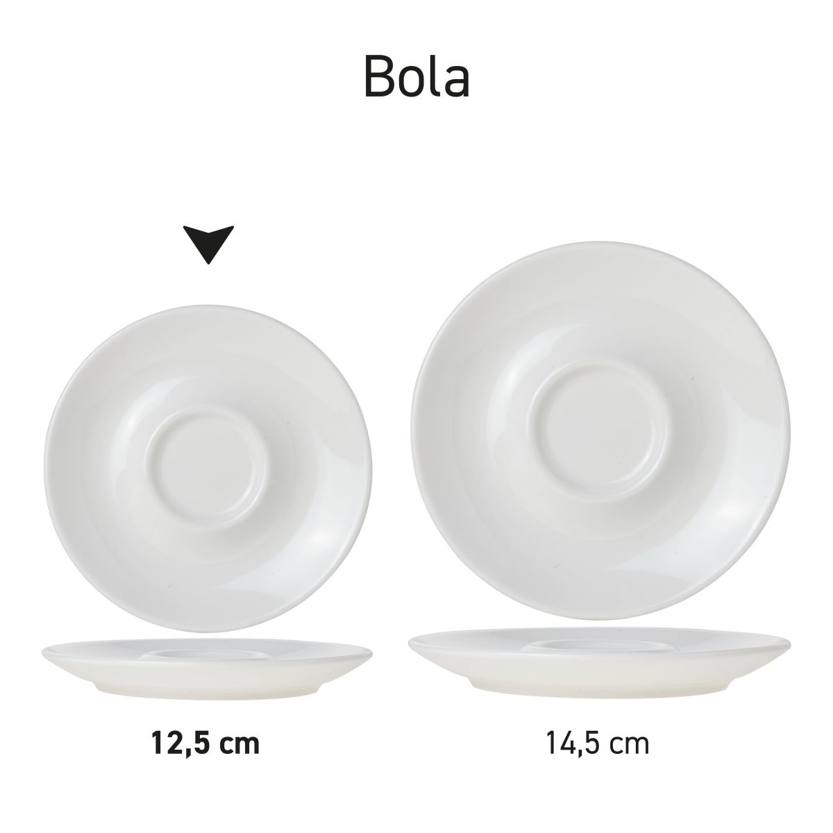 Serienübersicht der Bola Espressoteller, die als Serie präsentiert werden.