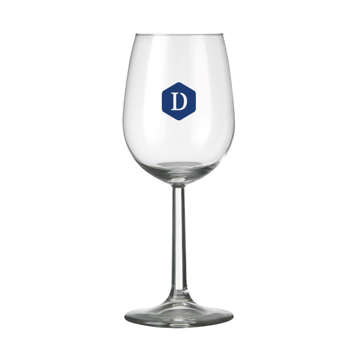 Bouquet Weinglas 35 cl. aus klarem Glas mit einem einfarbigen DailyDrinks-Logo auf der Vorderseite.