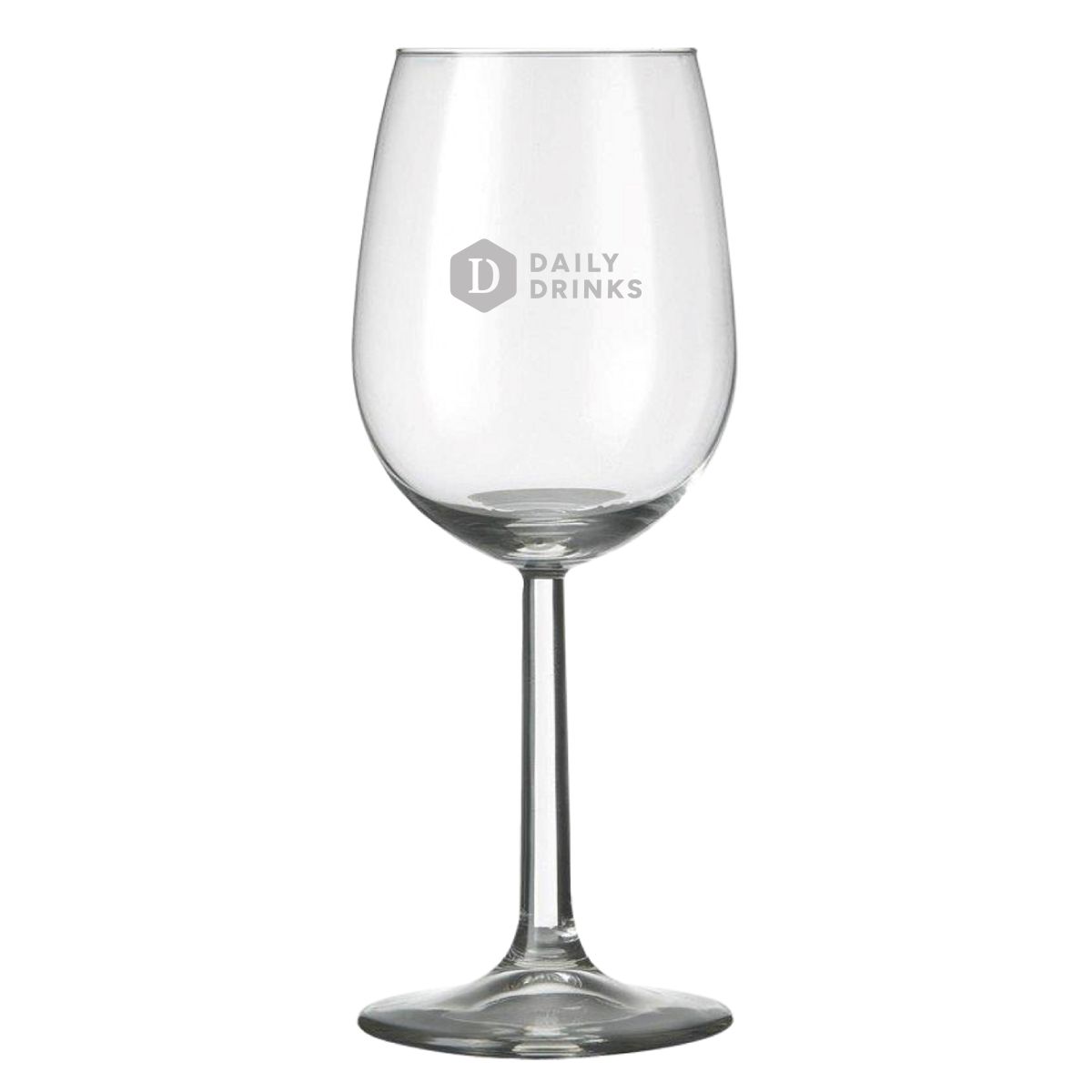 Gravur des DailyDrinks-Logos sichtbar auf der Vorderseite des Bouquet Weinglas 45 cl.