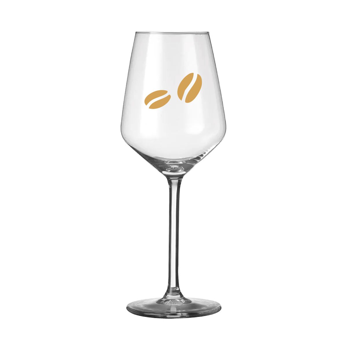 Frontalansicht des Carre Weinglas 38 cl. aus klarem Glas, schlankes und zeitloses Design.
