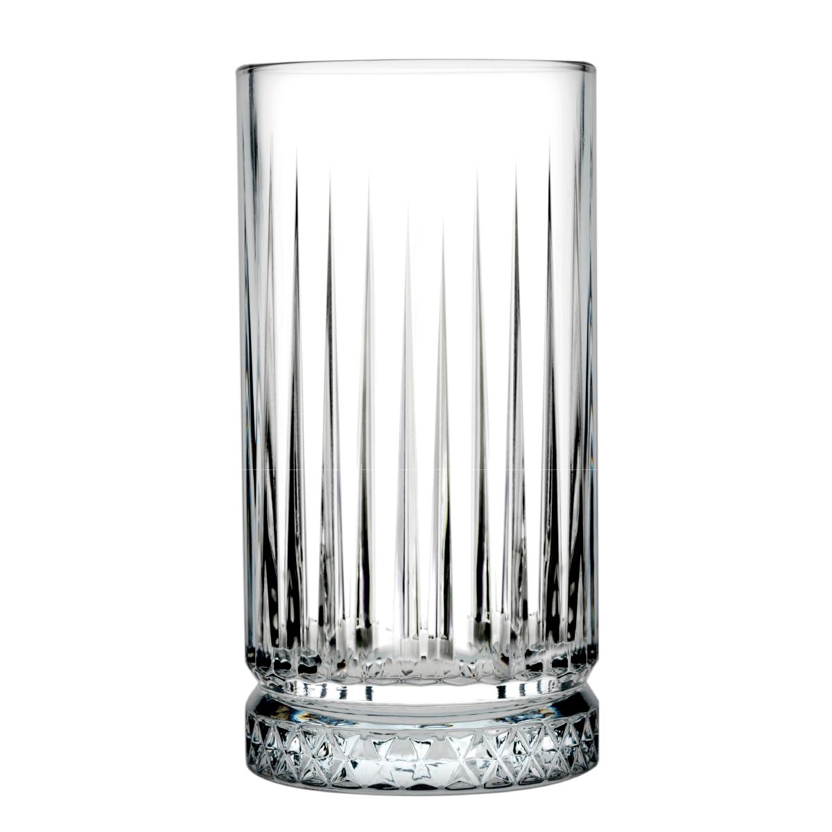 Vorderansicht des Elysia Longdrinkglases 44,5 cl. mit hoher, gerader Form aus klarem Glas. Vorderansicht des Elysia Longdrinkglases 44,5 cl. mit hoher, gerader Form aus klarem Glas.