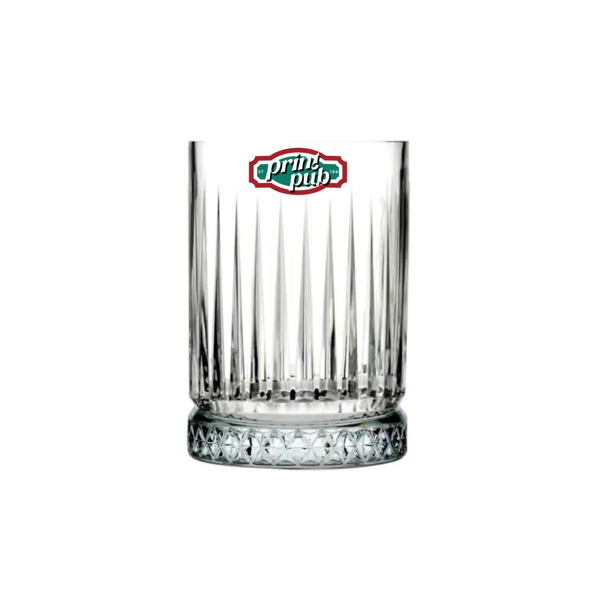 Elysia Shotglas 6 cl. bedruckt mit mehrfarbigem PrintPub-Logo auf der Vorderseite.